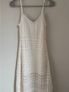 Abercrombie & Fitch White Crochet Maxi Dress - Spaghetti Straps
